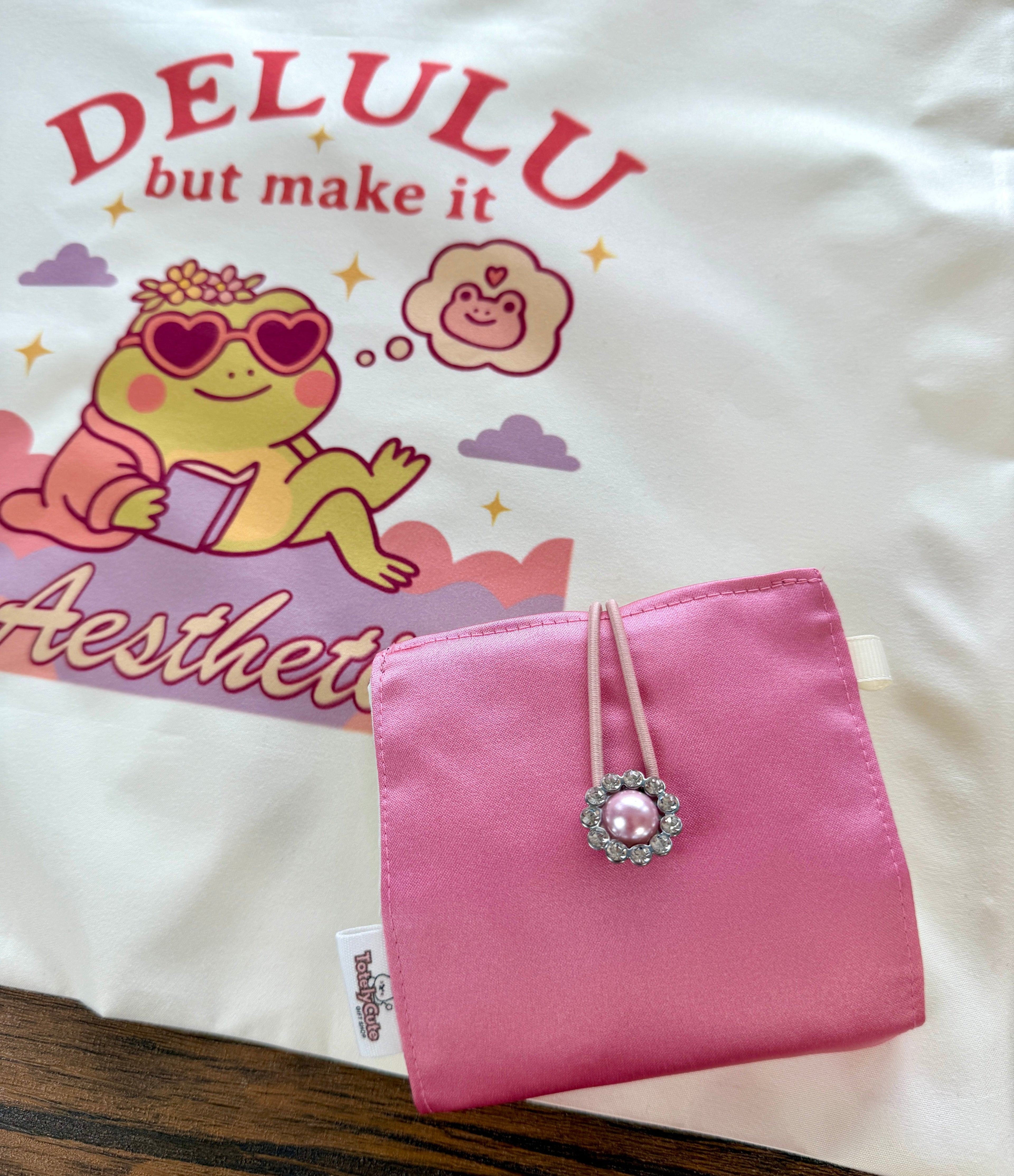 Aesthetic Foldable Eco Tote Bag – Handmade Reusable Shopping Bag with FREE Name Add-On
