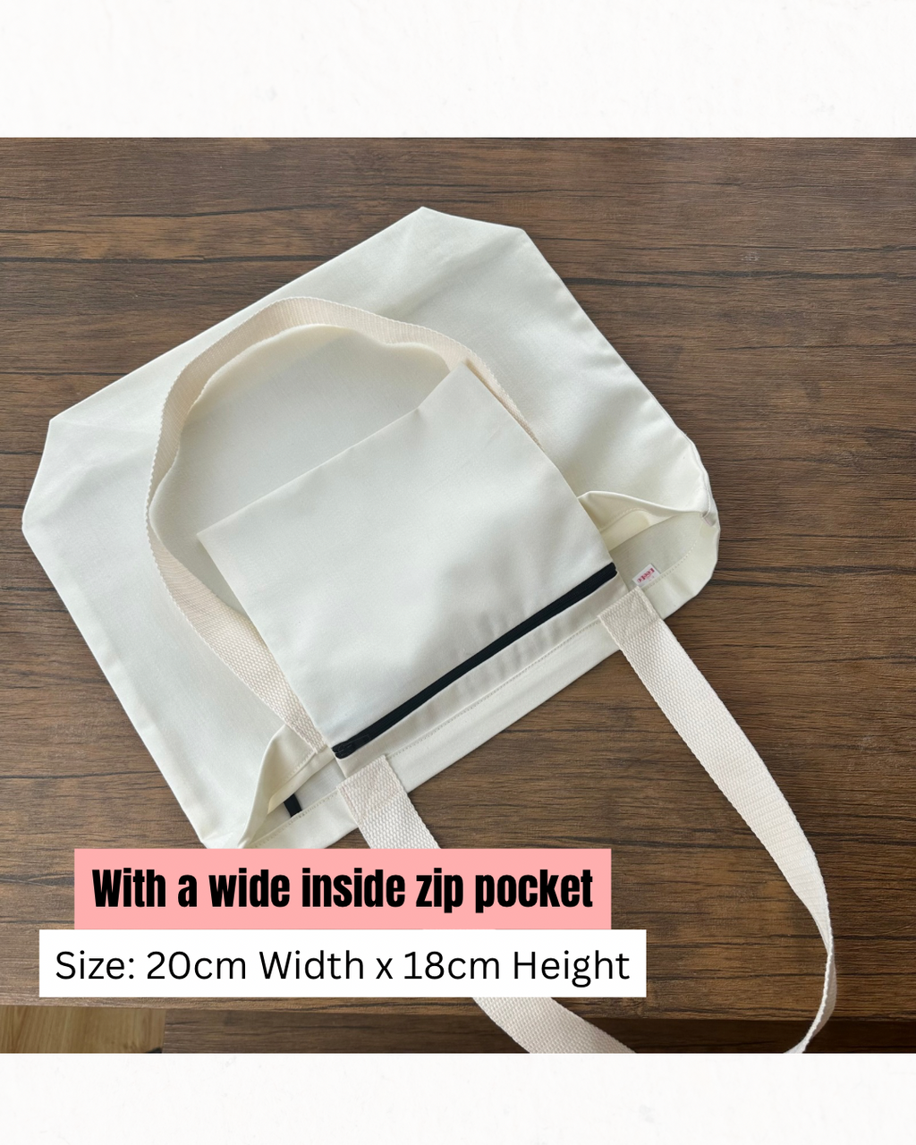 Personalized Panda Tote Bag – ‘Not Today’ Print with Custom Name Inner Pocket